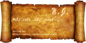 Mándi József névjegykártya